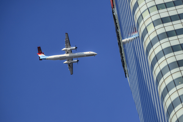 Plane flying over London